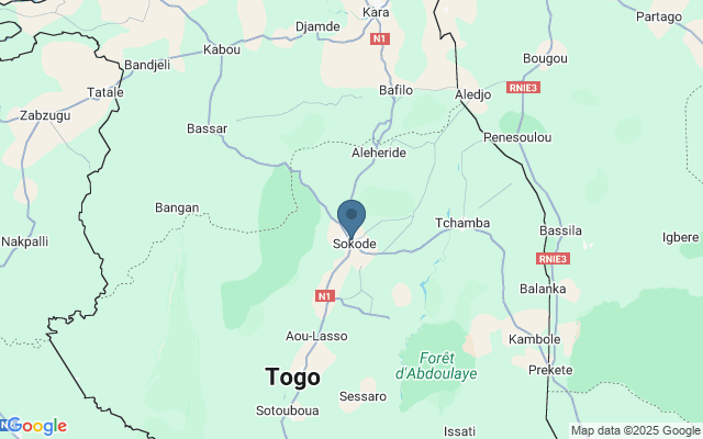 Kaart met locatie Gadao-Adossa (Fête des couteaux)